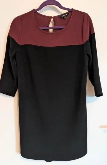 Robe droite bordeaux et noire