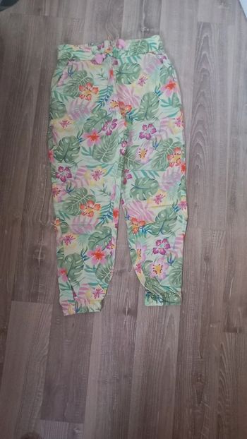 Pantalon fluide fleuri taille élastique fille 👧