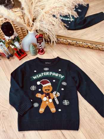 Taille 6 ans pull Noël garçon Inextenso bleu marine * pain d’épices * 🎄