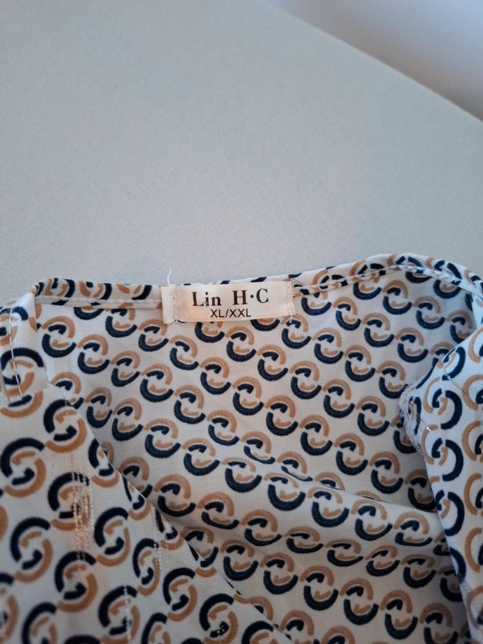 Robe longue blanche à motifs Lin H.C taille L/XL 40/42 - photo numéro 10