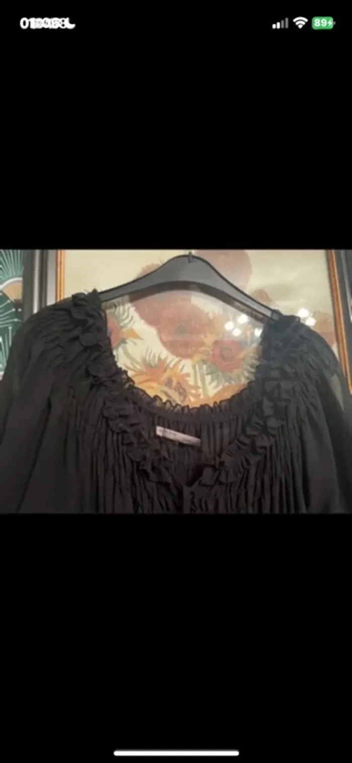 Robe noir zara en mousseline taille L - photo numéro 4
