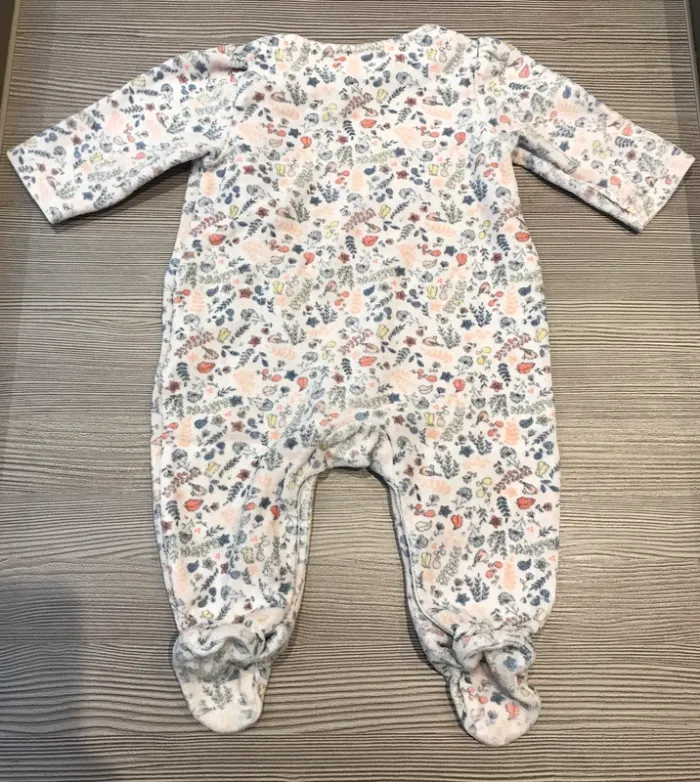 Pyjama fleuri pastel velours fille 3 mois TAO🎀 - photo numéro 7