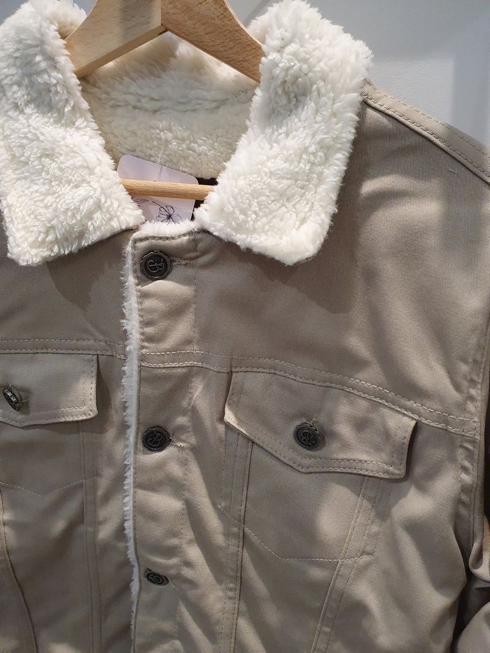 Veste fourrée Grenoble beige Taille M (taille petit) - photo numéro 2