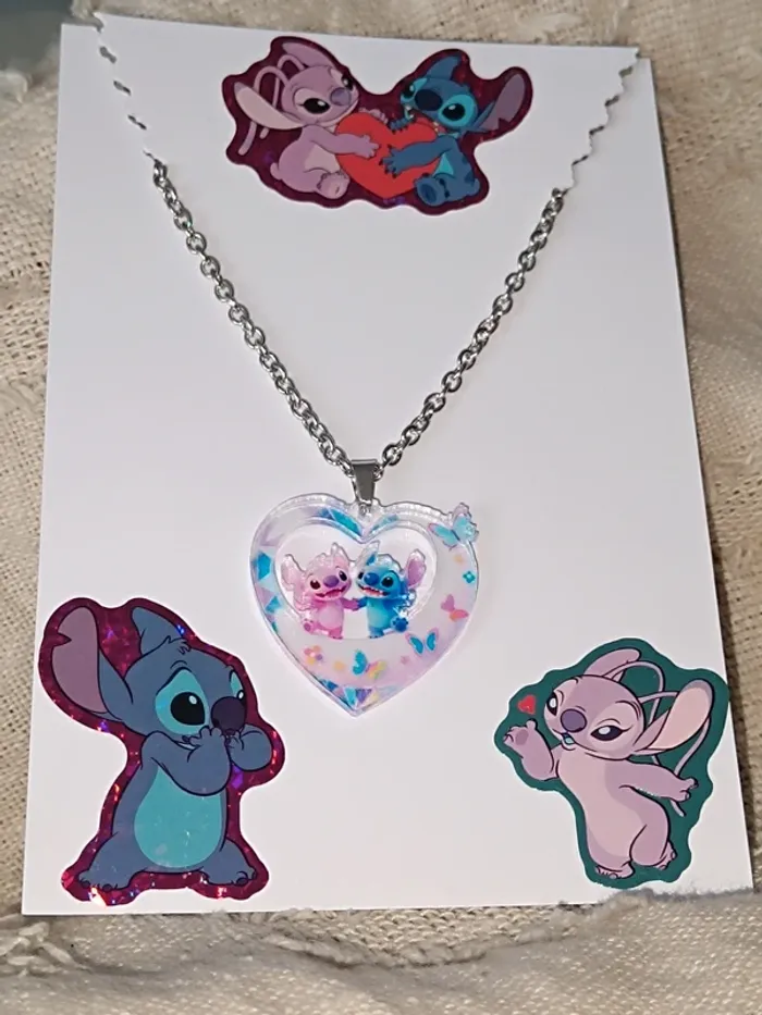 Collier Coeur⭐Angel🩷 Stitch 🩵