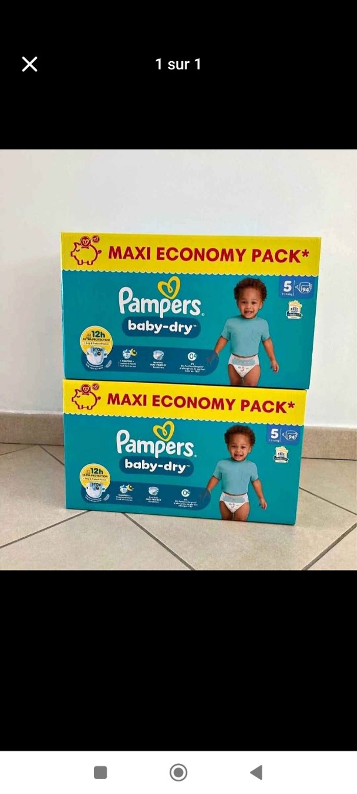 2 cartons couches Pampers taille 5