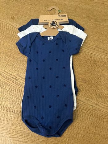 Lot de bodies petit bateau 18 mois garçon marin 