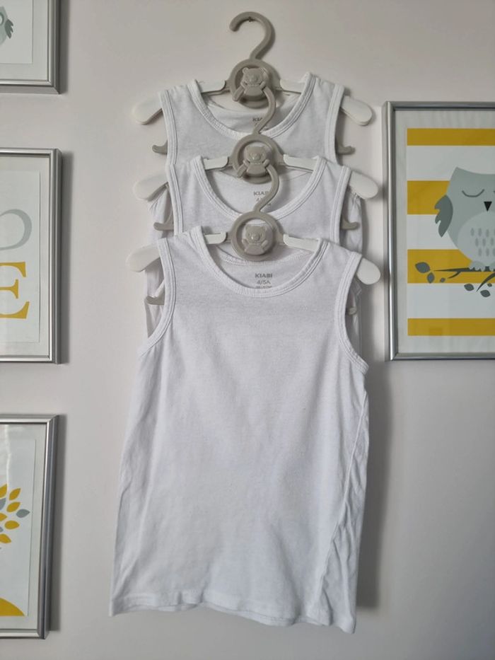 Lot 5 maillots de corps, débardeurs kiabi taille 4/5ans blanc - photo numéro 5
