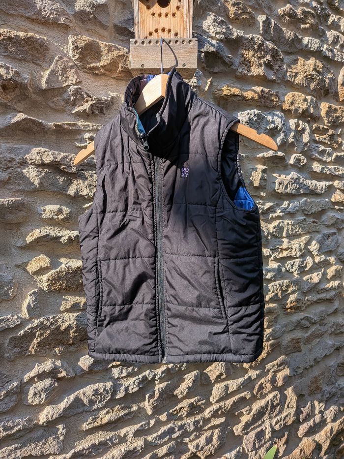 Veste sans manche Roxy enfant réversible 10 ans noire et motifs - photo numéro 7