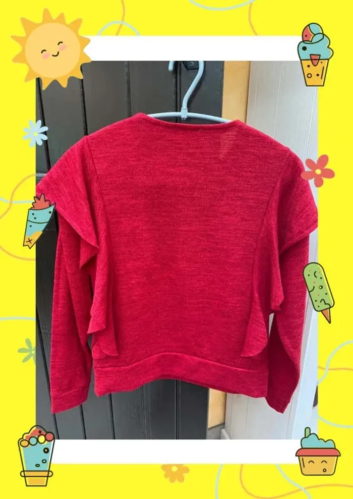 Pull d'hiver rouge Miss Liberto XS 34 - photo numéro 4