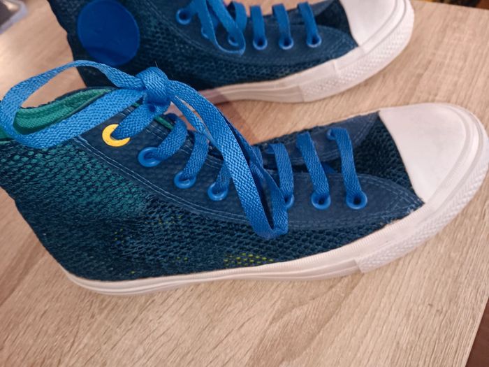 Basket Converse 39,5 All Star bleu vintage effet maille - photo numéro 2