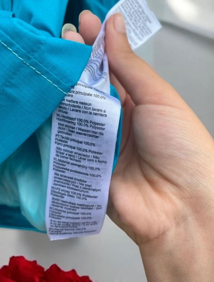 🌹 Veste coupe-vent à capuche Quechua - Turquoise - Taille 12 ans🌹 - photo numéro 4