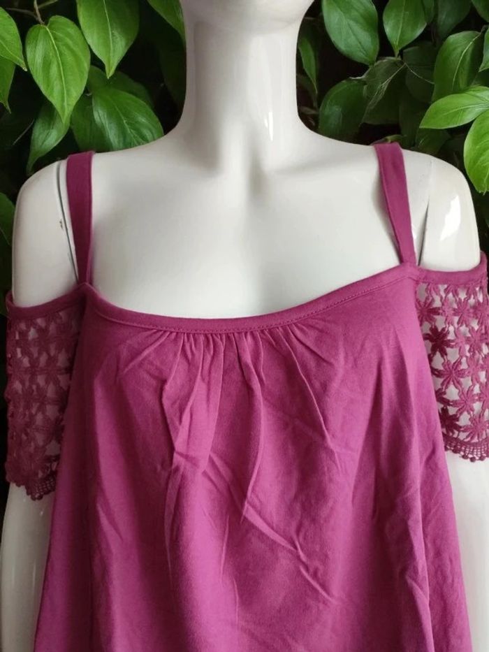 T-shirt macramé violine - photo numéro 2