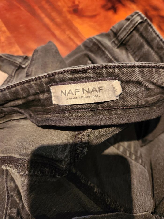 Pantalon Noir Naf Naf Brodé Sans Étiquette de taille - photo numéro 2