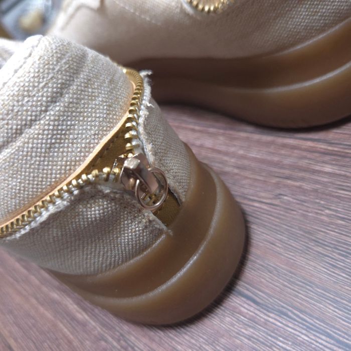 Baskets en toile Camel et Beige - Style Rétro - Neuves - Taille 41 - photo numéro 3