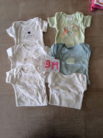 Lot bodies body unisexe 3 mois fille garçon ref 3M A 