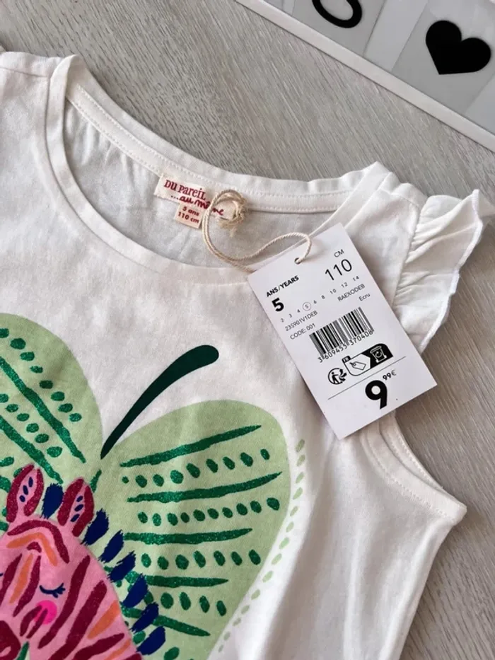 Superbe t shirt DPAM 5 ans neuf - photo numéro 3