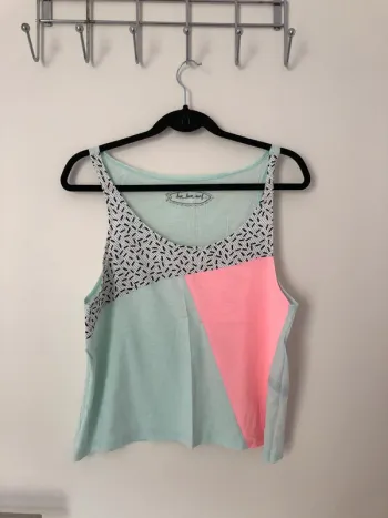 Débardeur bleu turquoise rose fluo Undiz taille M