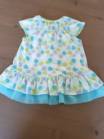 Robe 18 mois à volants turquoise
