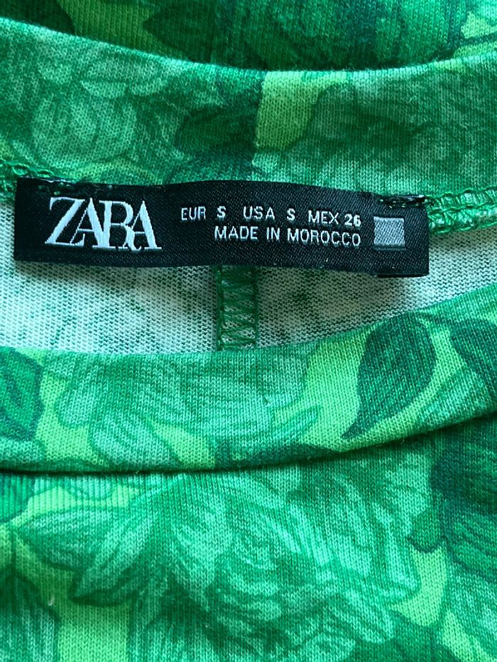 Robe verte manches bouffantes Zara S - photo numéro 7