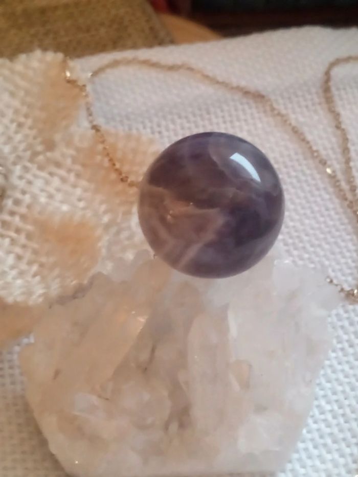 Collier boule d'améthyste naturelle 💜 - photo numéro 6
