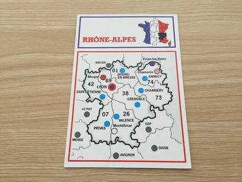 Carte région Rhône-Alpes pièce détachée jeu de société Richesses de France édition Nathan #A42