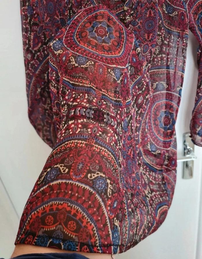 Blouse transparente bordeaux violet taille 38 - photo numéro 4