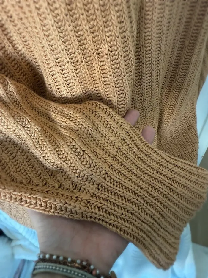 Pull oversize côtelé camel - style décontracté - photo numéro 2