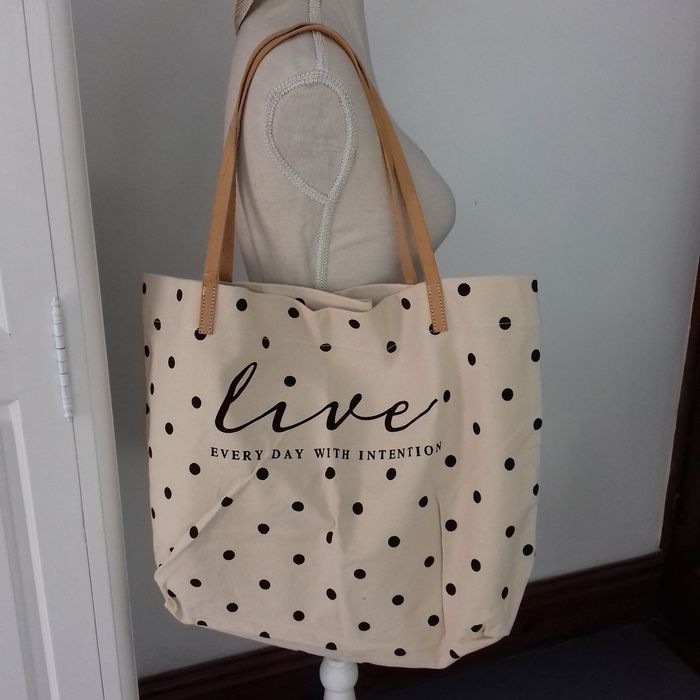 Tote écru pois noirs  - Stradivarius - 50X40cm- Neuf