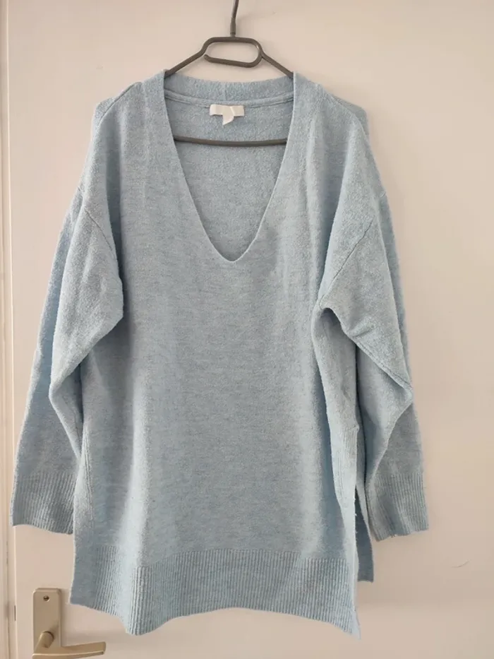 Pull bleu ciel h et m - photo numéro 3