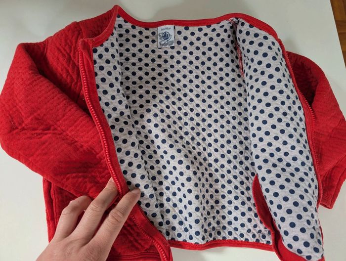Gilet matelassé molletonné rouge Petit Bateau 3 ans - photo numéro 3