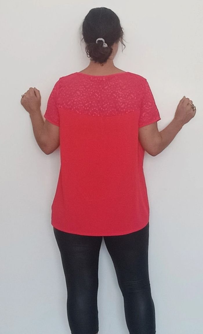 Blouse manches courtes dentelles taille xl - photo numéro 5