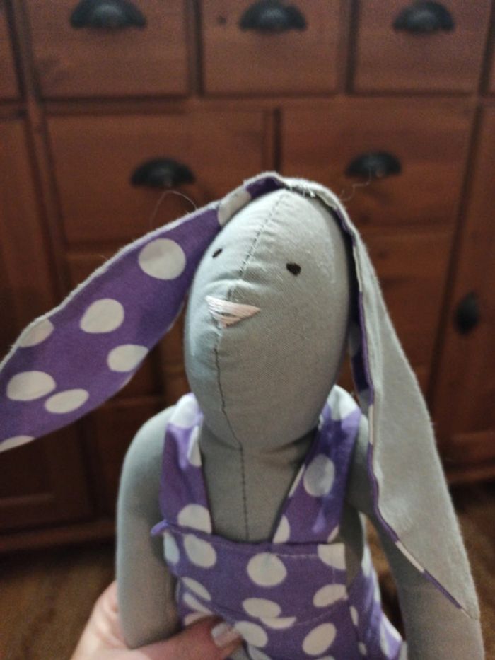 peluche lapin fait main tissu BE - photo numéro 5