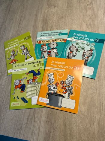 5 livres Je réussis avec Bout de Gomme CP CE1 CE2 calcul numérotation problèmes