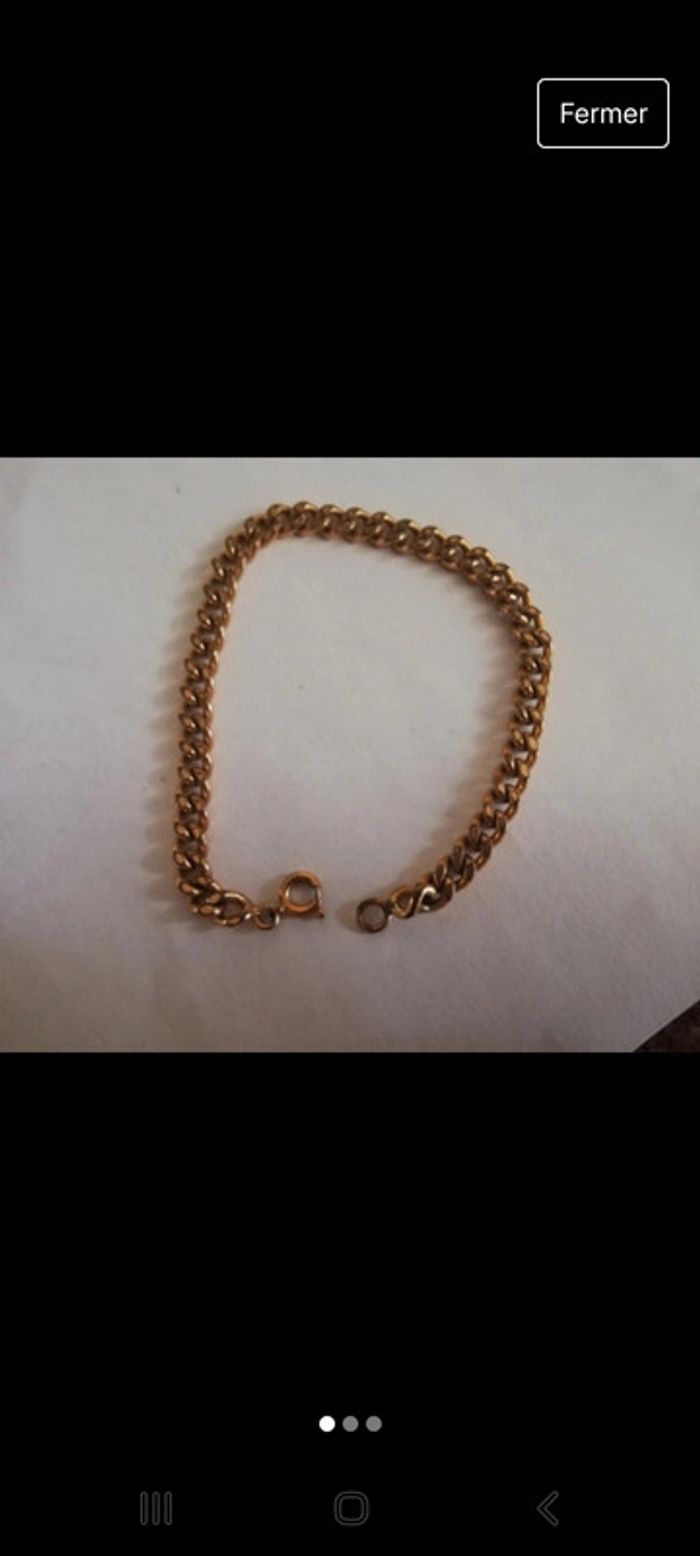 Très joli bracelet vintage authentique chaîne dorée - photo numéro 2