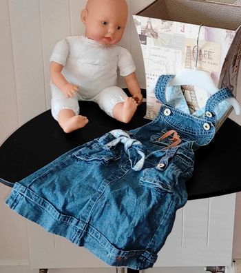 👗 Robe salopette en jean – fille 3 ans