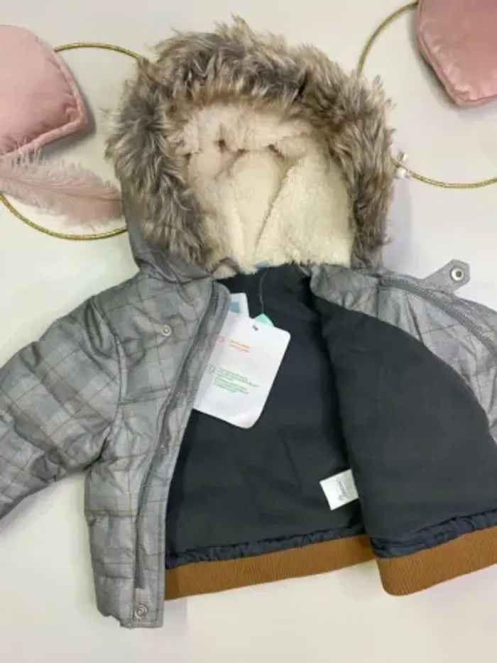 Doudoune bébé garçon - capuche - Obaïbi- Taille 6 mois - photo numéro 5