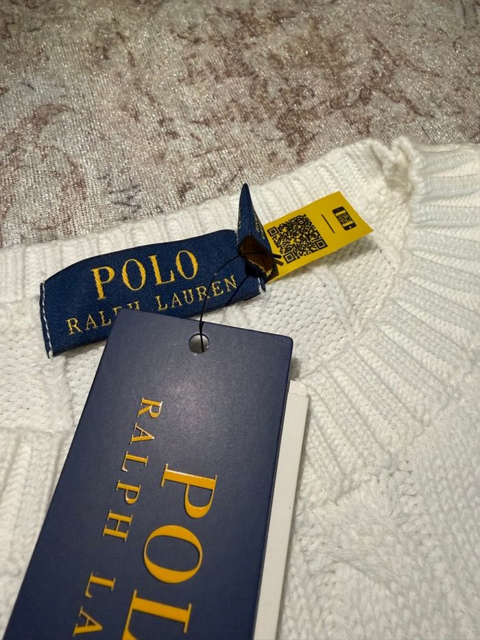 Pull Ralph Lauren à torsade blanc - photo numéro 3