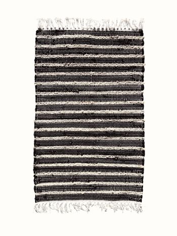 Tapis marron et noir en jute / coton - 80 x 50 cm Neuf