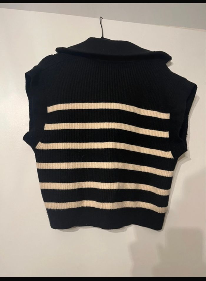 Pull camionneur rayé sans manche - photo numéro 3