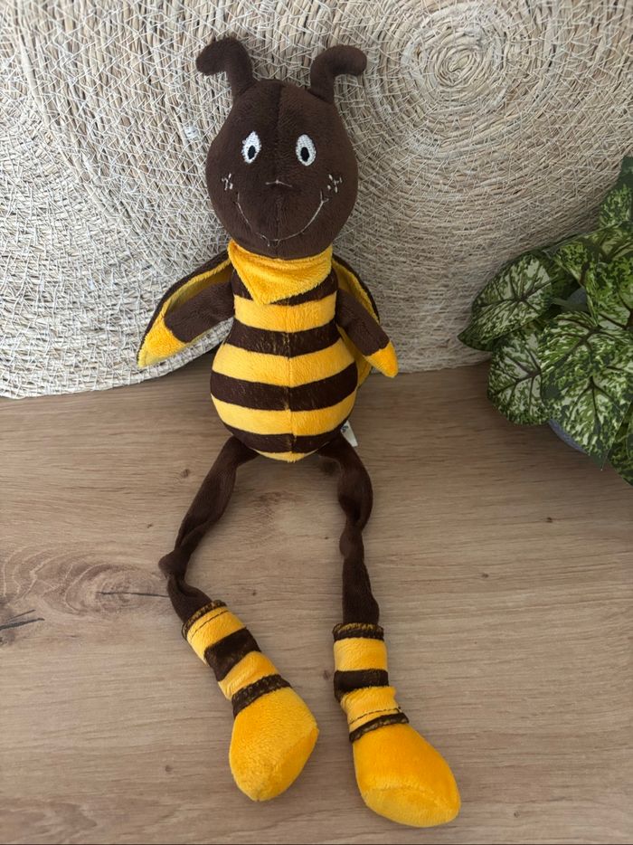 Doudou abeille jaune marron longues jambes les petites marie - photo numéro 2