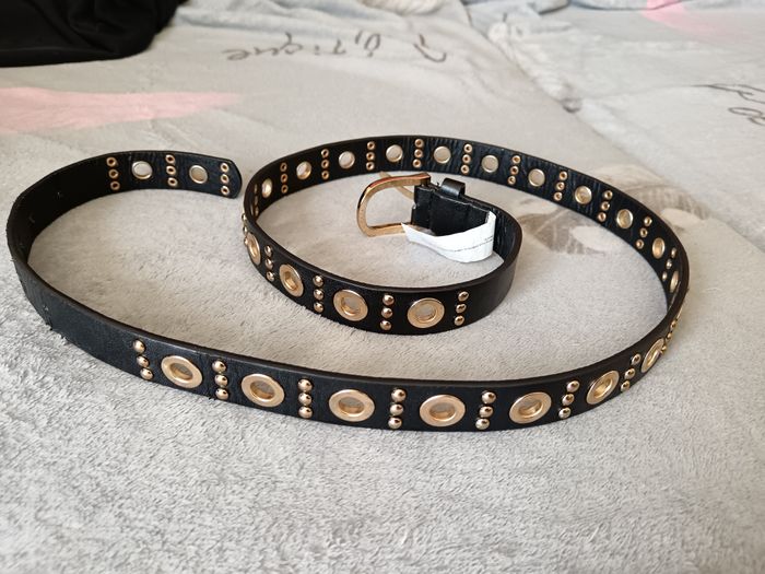 Ceinture 108 cm noir et doré