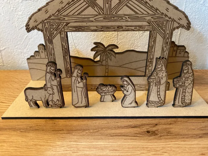 Crèche de Noël en bois