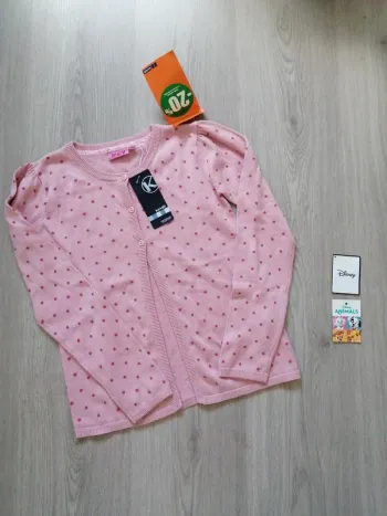 Gilet rose à motifs étoiles avec boutons / kiabi / (10ans)