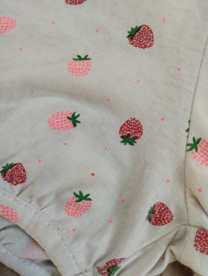 Lot 2 shorts fille 18 mois rouge et fraises - photo numéro 3