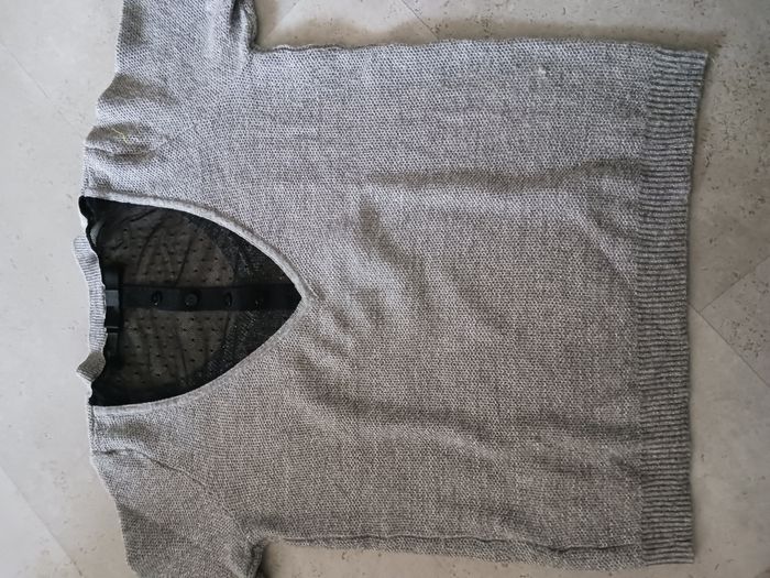 pull gris brillant et noir Taille XS soir 36-38 Etam Neuf - photo numéro 2