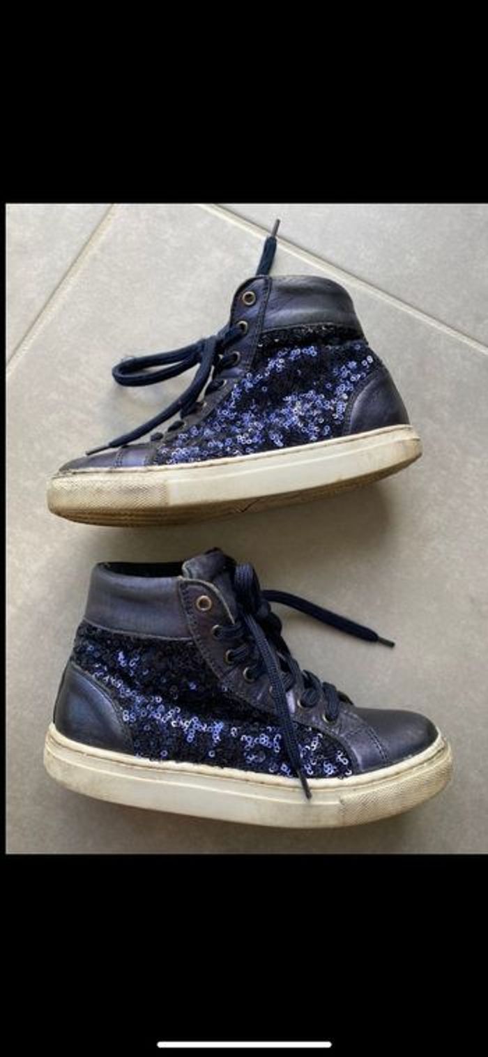 Basket pailleté bleu nuit Taille 31 - photo numéro 3