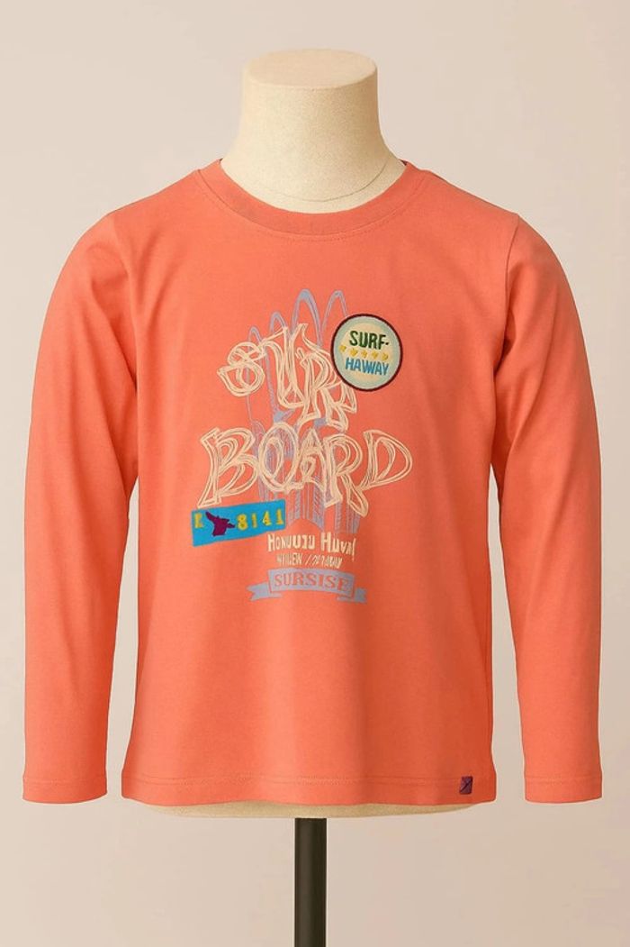 Tee shirt manche longue corail motif multicolore Clayeux Taille 6 ans - photo numéro 2