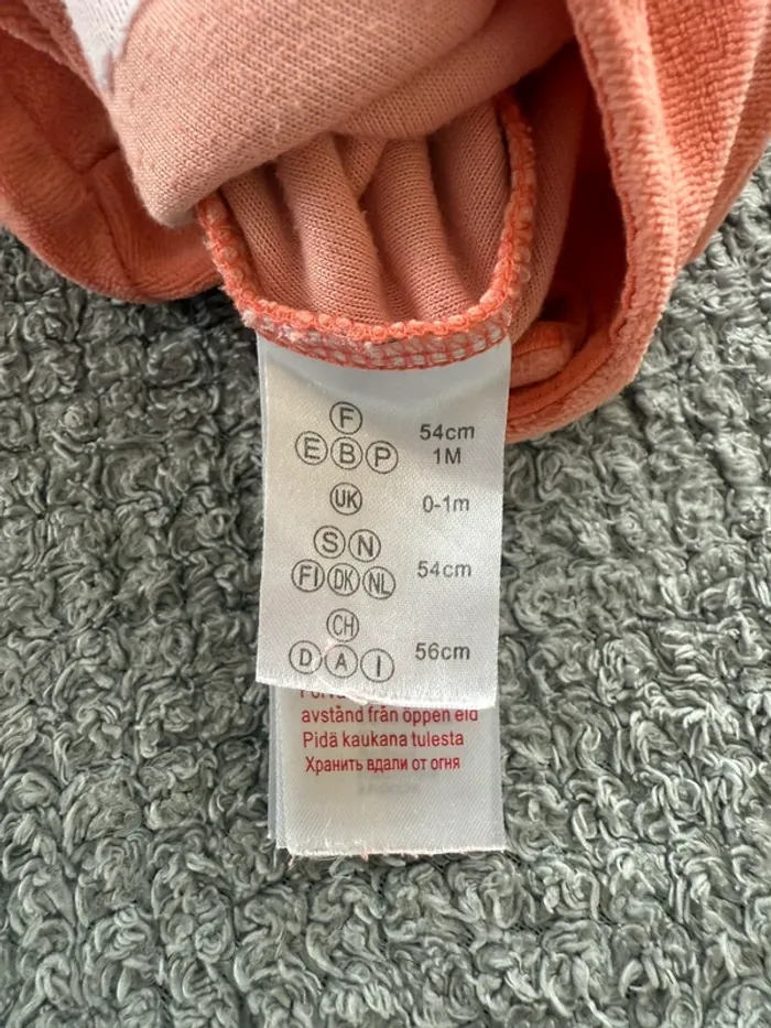 Pyjamas une pièce orange saumon (1mois) - photo numéro 3