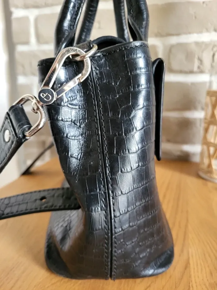 Sac à main Anouck Claudie Pierlot - cuir texturé noir - photo numéro 15