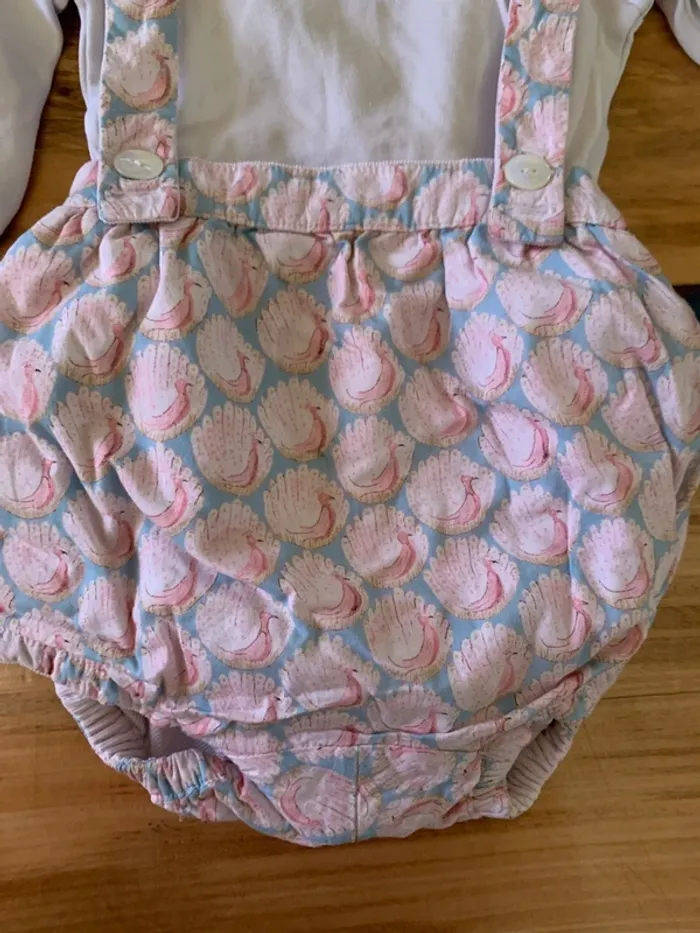 Ensemble bloomer réversible avec body jacadi taille 6 mois - photo numéro 2